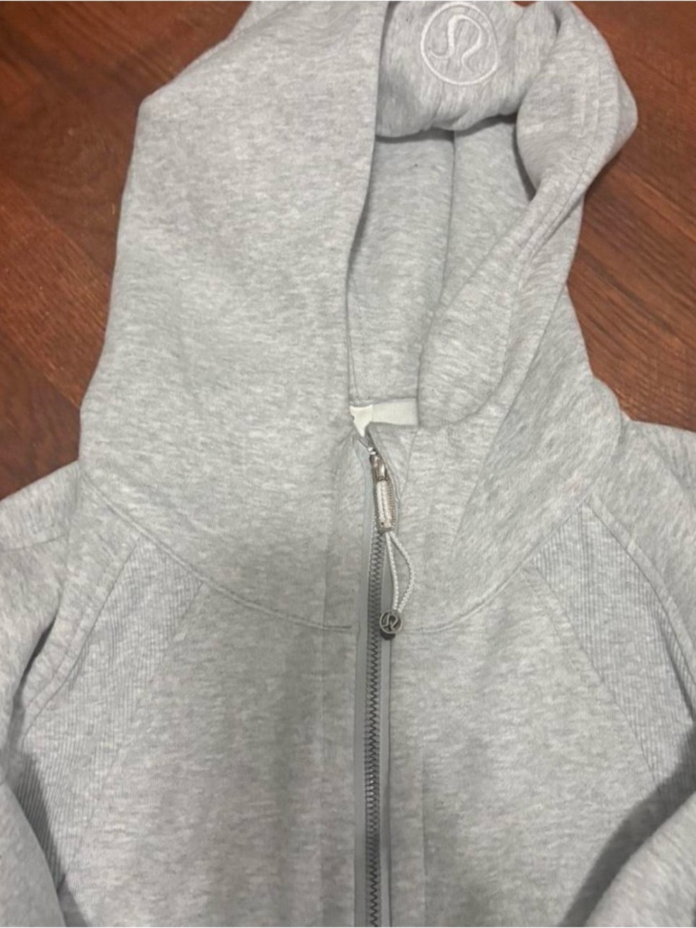 lululemon athletica Light Gray Full-Zip Scuba Crop-Top Hoodie